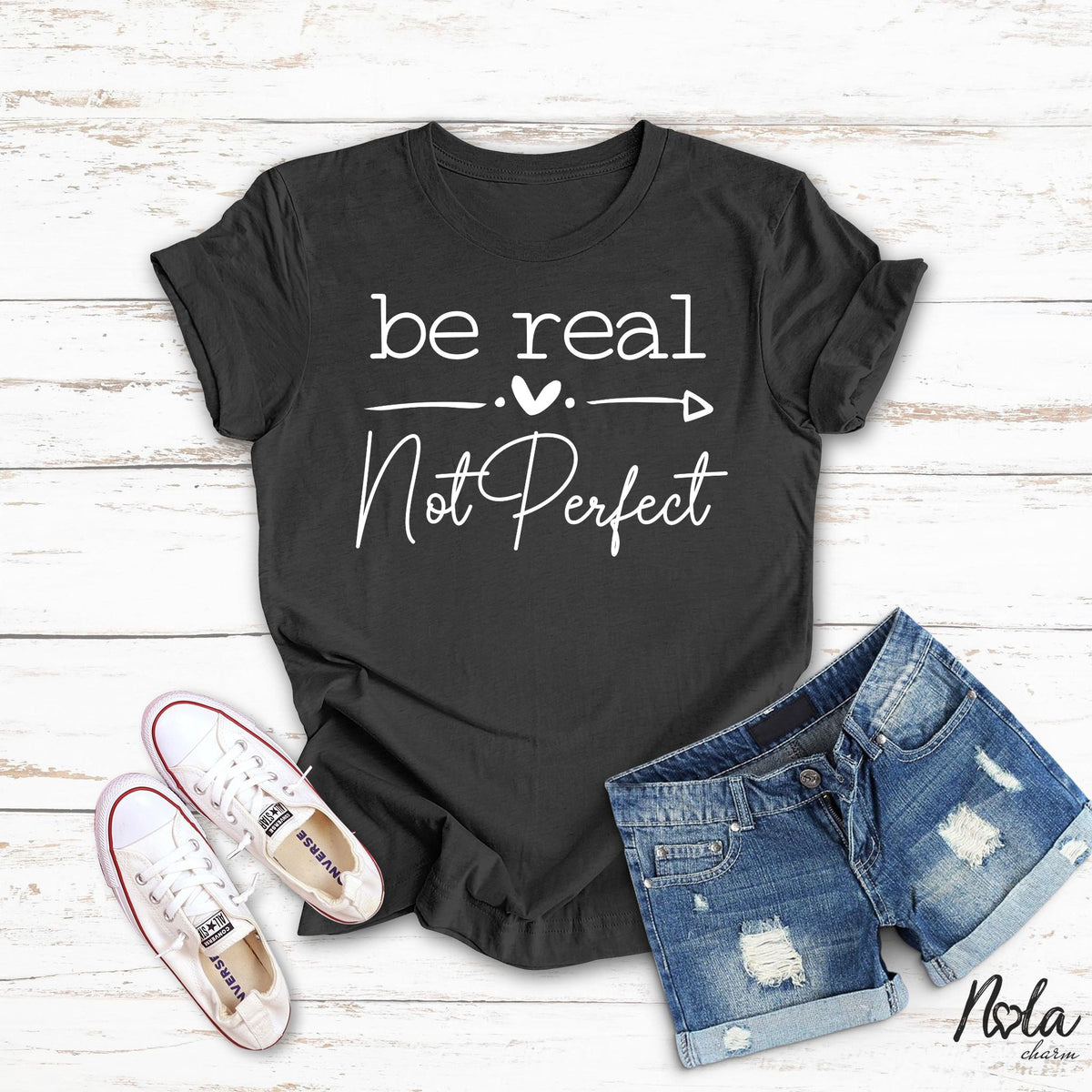 Be Real Not Perfect Heart - Nola Charm