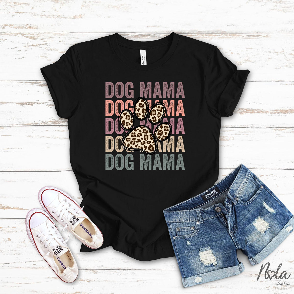 Dog Mama Cheetah Paw Print - Nola Charm