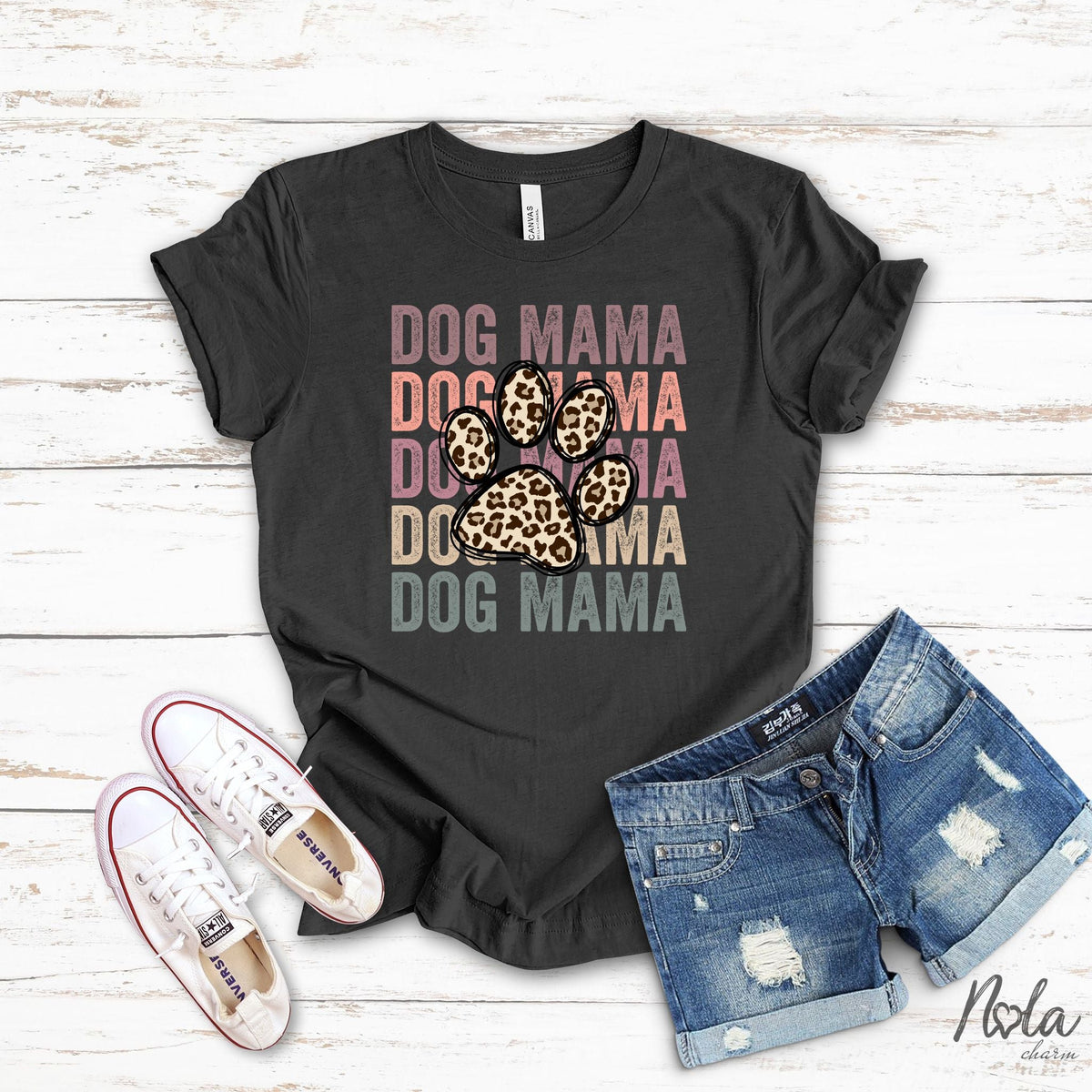 Dog Mama Cheetah Paw Print - Nola Charm