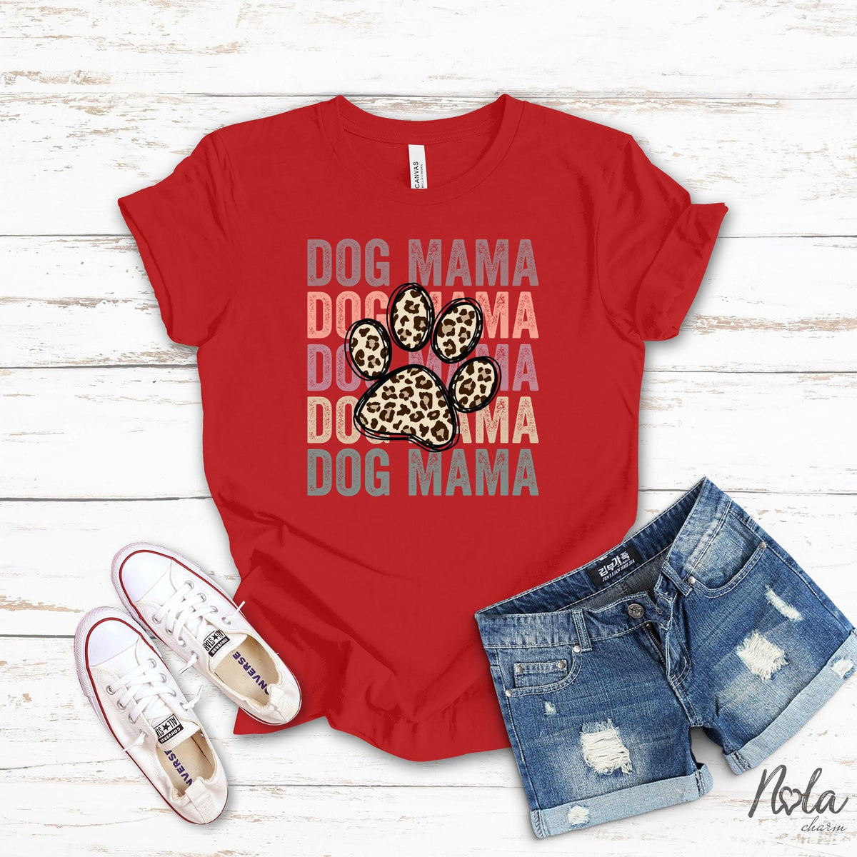 Dog Mama Cheetah Paw Print - Nola Charm