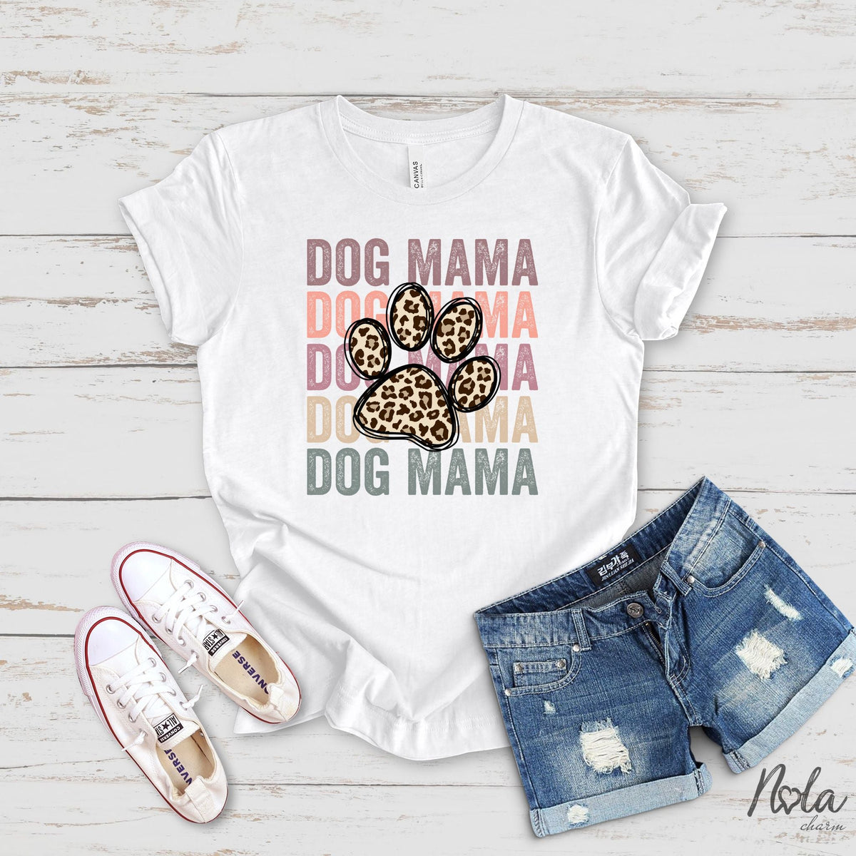 Dog Mama Cheetah Paw Print - Nola Charm