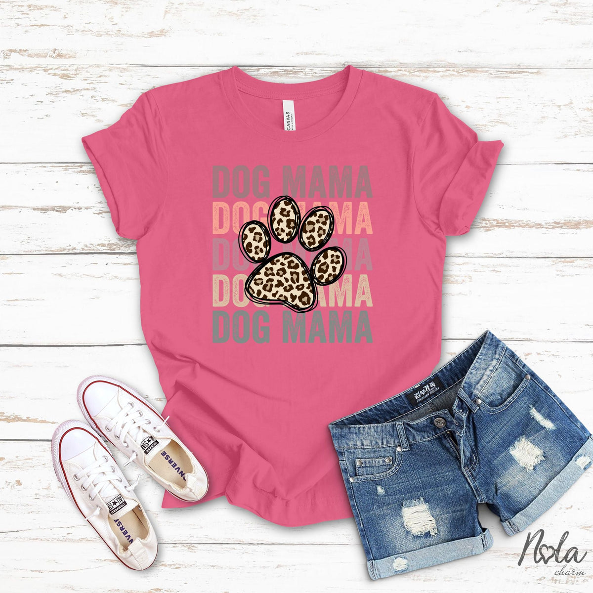 Dog Mama Cheetah Paw Print - Nola Charm